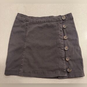 Altar'd State Charcoal Button-Up Mini Skirt